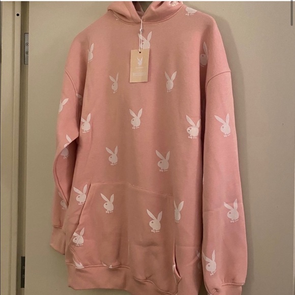 Playboy Tall Pink Bunny Hoodie Dress - Picture 5 of 9